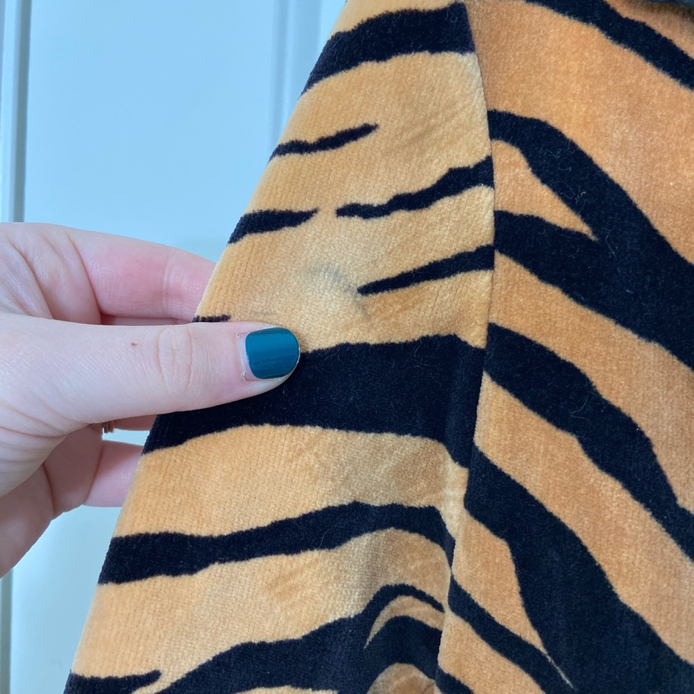 EUC Vintage Rain Cheetahs Naman women’s soft tiger print fur peacoat trench coat - Picture 5 of 8